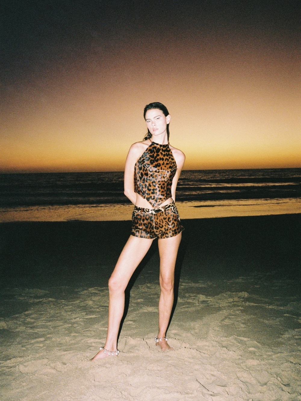 Understated Leather Leopard Pony Hair Shorts Medium - Picture 2 of 5